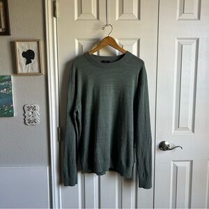 COS green long sleeve crew neck pullover sweater shirt